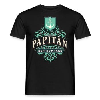 Papitän Anker Kapitän Vatertag - Männer T-Shirt - Schwarz - Vorne - AI Model Male 178 light (178cm)