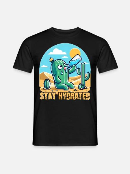 Cactus Stay Hydrated - Men's T-Shirt - black