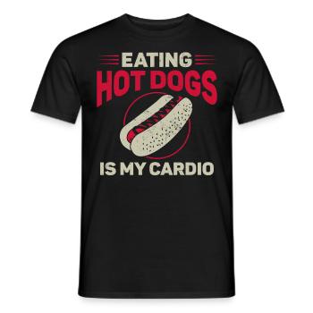 hot-dog adulte manger des hot-dogs est - T-shirt homme - noir - Devant - AI Model Male 178 light (178cm)