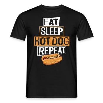 Hot Dog Adult Eat Sleep Hot Dog - Men's T-Shirt - black - Front - AI Model Male 178 light (178cm)