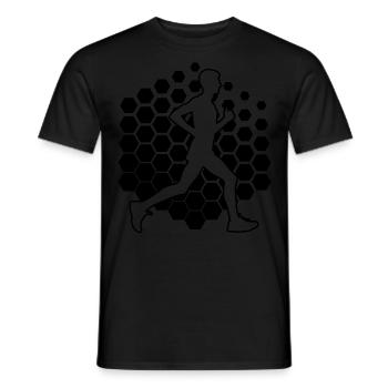 Jogging, Fitness, Course Femme, Course à pied, Cross Country - T-shirt homme - noir - Devant - AI Model Male 178 light (178cm)