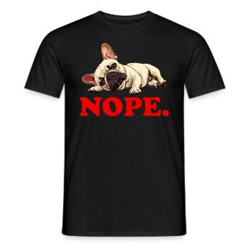 Bouledogue français têtu NOPE Frenchie - T-shirt homme - noir - Devant - AI Model Male 178 light (178cm)