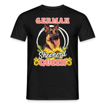 GERMAN SHEPHERD QUEEN Deutscher Schäferhund - Men's T-Shirt - black - Front - AI Model Male 178 light (178cm)