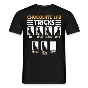 Labrador Drôle CHOCOLATE LAB TRICKS Têtu - T-shirt homme - noir - Devant - AI Model Male 178 light (178cm)
