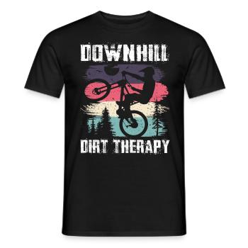 Downhill Dirt Therapy Downhill Mountainbike - Männer T-Shirt - Schwarz - Vorne - AI Model Male 178 light (178cm)