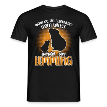Lemming Vole Become a Lemming - Men's T-Shirt - black - Front - AI Model Male 178 light (178cm)