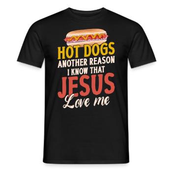 Hot Dog Adult Jesus Faith - Men's T-Shirt - black - Front - AI Model Male 178 light (178cm)