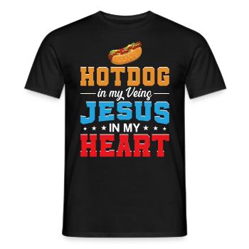 Hot Dog Adult Jesus Faith - Men's T-Shirt - black - Front - AI Model Male 178 light (178cm)