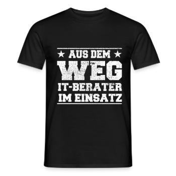 Aus dem Weg IT-Berater im Einsatz Design - Männer T-Shirt - Schwarz - Vorne - AI Model Male 178 light (178cm)