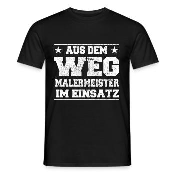 Hors du chemin Maître peintre en design d’action - T-shirt homme - noir - Devant - AI Model Male 178 light (178cm)