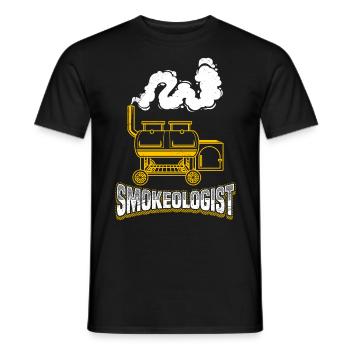 Soirée barbecue SMOKEOLOGIST amateurs de viande - T-shirt homme - noir - Devant - AI Model Male 178 light (178cm)