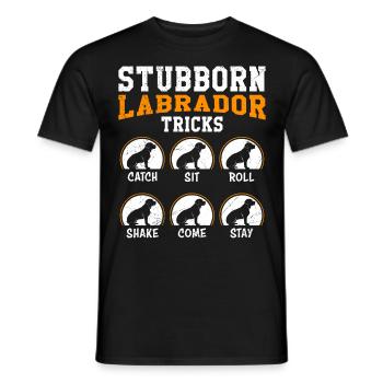 Labrador Owner STUBBORN LABRADOR TRICKS - Men's T-Shirt - black - Front - AI Model Male 178 light (178cm)