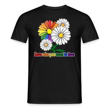 Love who you want to love - Men's T-Shirt - black - Front - AI Model Male 178 light (178cm)