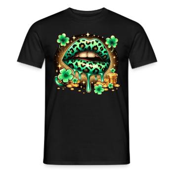 Irish Lips St Patricks Day - Männer T-Shirt - Schwarz - Vorne - AI Model Male 178 light (178cm)