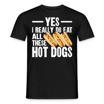Hot Dog Adult Yes, I Really Do Eat - Men's T-Shirt - black - Front - AI Model Male 178 light (178cm)