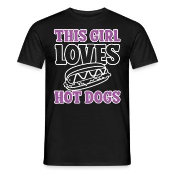 Hot Dog Adult Girl Cette fille aime - T-shirt homme - noir - Devant - AI Model Male 178 light (178cm)
