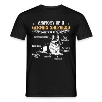 Berger Allemand ANATOMIE D'UN PROPRIÉTAIRE DE BERGER ALLEMAND - T-shirt homme - noir - Devant - AI Model Male 178 light (178cm)