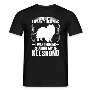 I was thinking of Wolfspitz Keeshond - Men's T-Shirt - black - Front - AI Model Male 178 light (178cm)