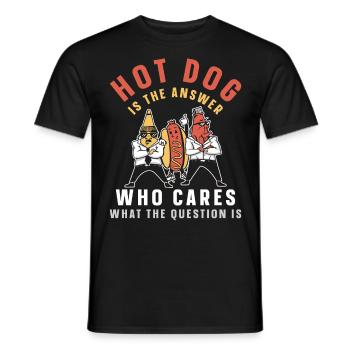 Hot Dog Adult Hot Dog Is The - Men's T-Shirt - black - Front - AI Model Male 178 light (178cm)