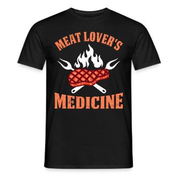Meat Fan Meat Lover's Medicine Carnivore - Men's T-Shirt - black - Front - AI Model Male 178 light (178cm)
