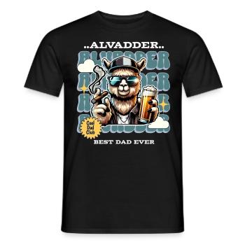 Alvadder Alpaka Papa Vater Vatertag - Männer T-Shirt - Schwarz - Vorne - AI Model Male 178 light (178cm)