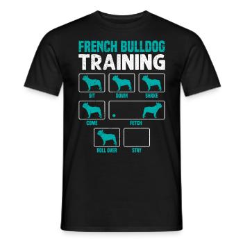 Entraînement de bouledogue français Frenchie têtu - T-shirt homme - noir - Devant - AI Model Male 178 light (178cm)