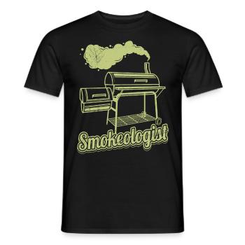 Soirée barbecue SMOKEOLOGIST amateurs de viande - T-shirt homme - noir - Devant - AI Model Male 178 light (178cm)