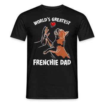 Bouledogue français, le plus grand Frenchie du monde - T-shirt homme - noir - Devant - AI Model Male 178 light (178cm)