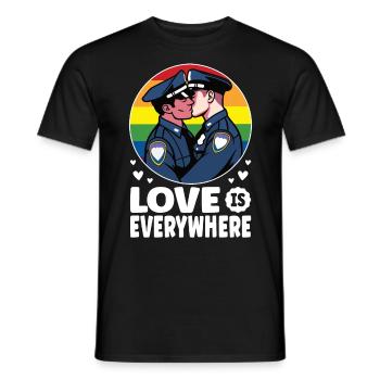 L’amour est partout : les flics gays - T-shirt homme - noir - Devant - AI Model Male 178 light (178cm)
