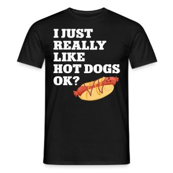 Hot Dog Adult I Just Really Like - Men's T-Shirt - black - Front - AI Model Male 178 light (178cm)