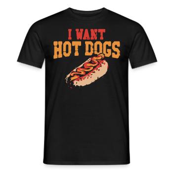 Hot Dog Adulte Je veux des hot-dogs - T-shirt homme - noir - Devant - AI Model Male 178 light (178cm)