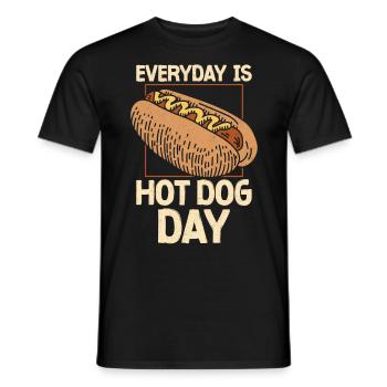 Hot Dog Adult Every Day Is Hot Dog - Men's T-Shirt - black - Front - AI Model Male 178 light (178cm)