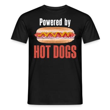 Hot Dog Adult Powered By Hot Dogs - Men's T-Shirt - black - Front - AI Model Male 178 light (178cm)