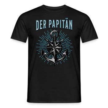 Papitän Papa Kapitän Vatertag Captain Anker Segler - Männer T-Shirt - Schwarz - Vorne - AI Model Male 178 light (178cm)