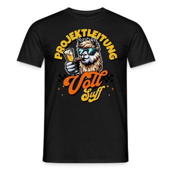 Projektleitung vollsuff Bier Saufen Alpaka - Männer T-Shirt - Schwarz - Vorne - AI Model Male 178 light (178cm)