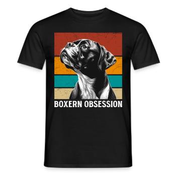 Deutscher Boxer BESESSEN VON BOXERN Lustiges - Männer T-Shirt - Schwarz - Vorne - AI Model Male 178 light (178cm)