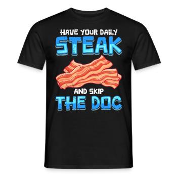Anti-végétarien Prenez votre steak quotidien Évitez le doc - T-shirt homme - noir - Devant - AI Model Male 178 light (178cm)
