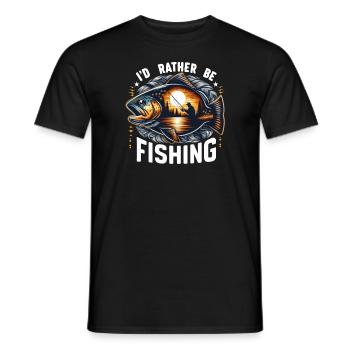 I'D Rather Be Fishing - Men's T-Shirt - black - Front - AI Model Male 178 light (178cm)