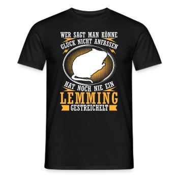 Lemming Petting Vole Lemming - Men's T-Shirt - black - Front - AI Model Male 178 light (178cm)