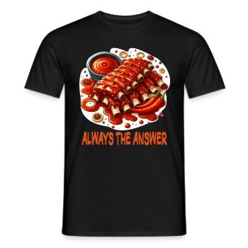 Délicieuses côtes levées au barbecue - T-shirt homme - noir - Devant - AI Model Male 178 light (178cm)