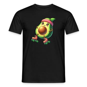 Avocado on roller skates - Men's T-Shirt - black - Front - AI Model Male 178 light (178cm)