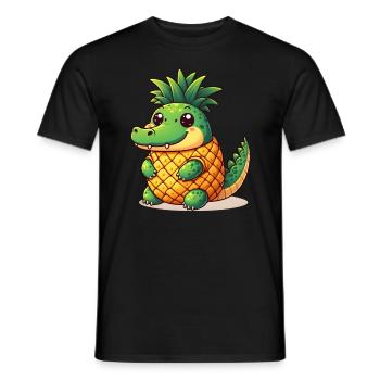 Ananas Krokodil - Männer T-Shirt - Schwarz - Vorne - AI Model Male 178 light (178cm)