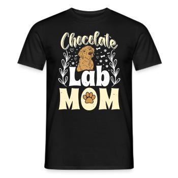Brown Labrador CHOCOLATE LAB MOM Labrador - Men's T-Shirt - black - Front - AI Model Male 178 light (178cm)