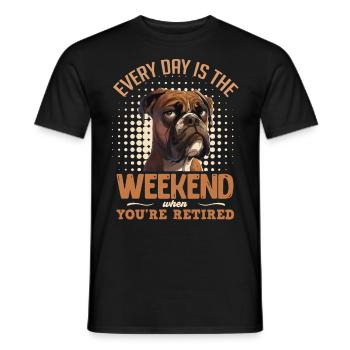 Boxeur allemand CHAQUE JOUR EST LE WEEK-END À LA RETRAITE - T-shirt homme - noir - Devant - AI Model Male 178 light (178cm)