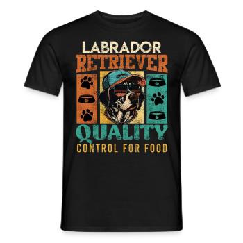 Labrador Retriever QUALITY CONTROL FOR FOOD Funny - Men's T-Shirt - black - Front - AI Model Male 178 light (178cm)