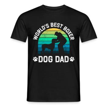 Deutscher Boxer WELTBESTER BOXER PAPA Boxer Fan - Männer T-Shirt - Schwarz - Vorne - AI Model Male 178 light (178cm)