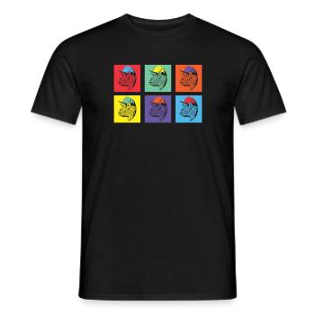 Overruled monkeys colorful - Men's T-Shirt - black - Front - AI Model Male 178 light (178cm)