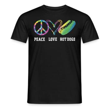 Hot Dog Adulte Tie Dye Peace Love - T-shirt homme - noir - Devant - AI Model Male 178 light (178cm)