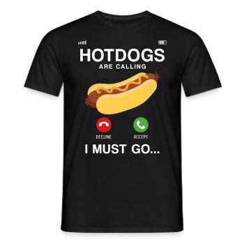 Hot Dog Adult Phone Display Hot - Men's T-Shirt - black - Front - AI Model Male 178 light (178cm)