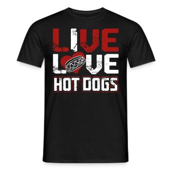 Hot Dog Adult Live Love Hot Dogs - Men's T-Shirt - black - Front - AI Model Male 178 light (178cm)